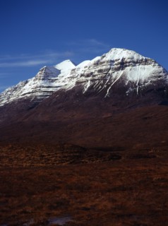 Scotland, Highlands, Torridon, View from Glen Torridon towards south east face of Liathach 1055