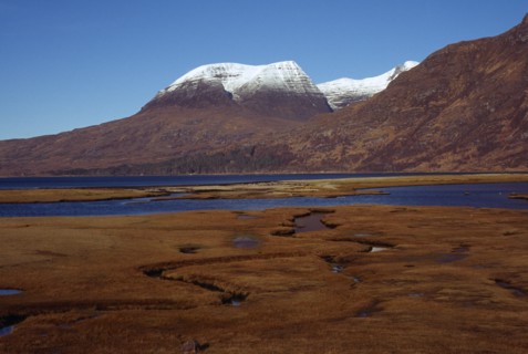 Scotland, West Highlands, Torridon, Beinn Alligan Range with Tom-Na-Gruagaich at 922 metres seen