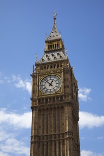 England, London, Westminster Houses of Parliament Clock Tower better known as Big Ben. 
Photo :