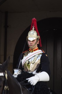 England, London, Westminster Whitehall Horse Guards Parade member of the Household Cavalry on