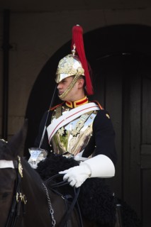 England, London, Westminster Whitehall Horse Guards Parade member of the Household Cavalry on