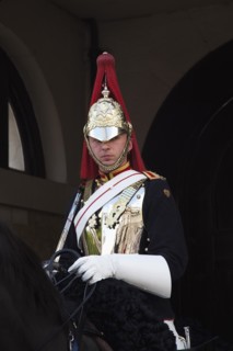 England, London, Westminster Whitehall Horse Guards Parade member of the Household Cavalry on