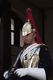 England, London, Westminster Whitehall Horse Guards Parade member of the Household Cavalry on