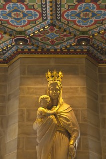 England, West Sussex, Shoreham-by-Sea, Lancing College Chapel interior statue of the Virgin Mary