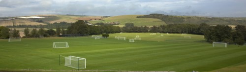 Sport, Football, Soccer, Empty practice pitches. 
Photo : Stephen Rafferty