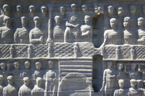Turkey, Istanbul, Sultanahmet The Roman Hippodrome in At Meydani with relief at base of Egyptian