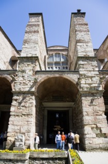 Turkey, Istanbul, Sultanahmet Haghia Sophia sightseeing tourists entering the Outer Narthex leading
