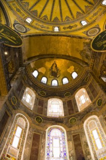 Turkey, Istanbul, Sultanahmet Haghia Sophia Christian murals and Muslim iconography in calligraphic