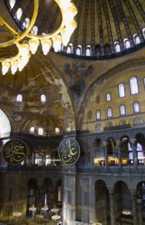 Turkey, Istanbul, Sultanahmet Haghia Sophia Christian murals and Muslim iconography in calligraphic