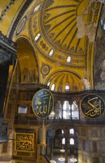 Turkey, Istanbul, Sultanahmet Haghia Sophia Christian murals and Muslim iconography in calligraphic