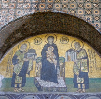 Turkey, Istanbul, Sultanahmet Haghia Sophia Mosaic of The Virgin Mary holding the Infant Jesus