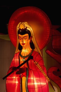 SILK LANTERNS OF GUAN YIN AT THE CHINESE MID AUTUMN LANTERN FESTIVAL
