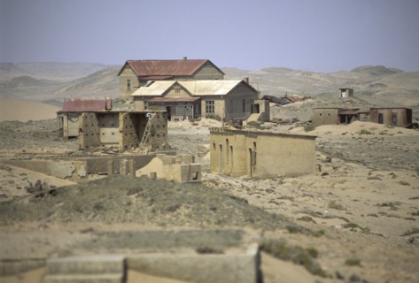 Namibia, Namib Desert, Skeleton Coast, An abandoned diamond mine workings in the diamond region of