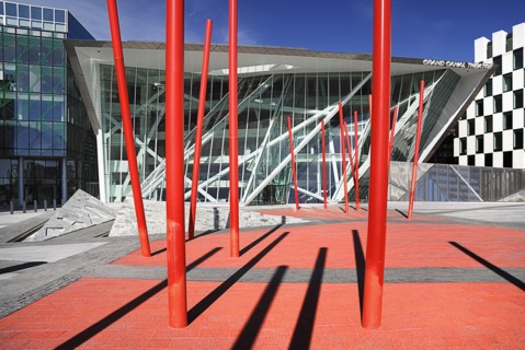 Ireland, County Dublin, Dublin City, Grand Canal Theatre modern 2000 seat auditorium in the