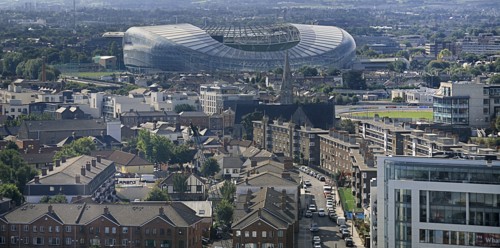 Ireland, County Dublin, Dublin City, Dublin City View of the Aviva football stadium Lansdowne Road