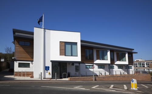 England, East Sussex, Lewes, Exterior of the new Police station. 
Photo : Stephen Rafferty