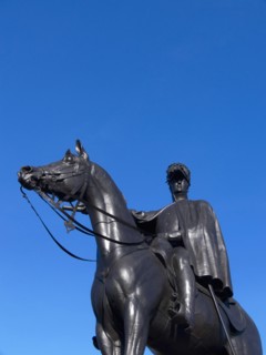 England, Hampshire, Aldershot, Close up detail of statue of Lord Wellington. 
Photo : Chris Penn