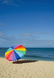 Parasol on waikiki beach