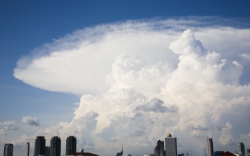 Storm Cloud formation over central area of the city.