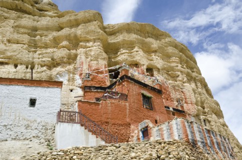 Ancient Nyphu cave monastery near Lo Manthang.