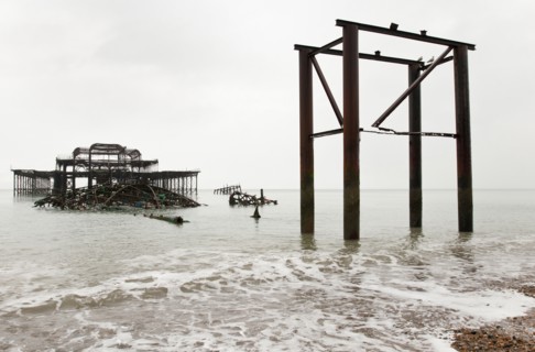 Ruined shell of the West Pier.