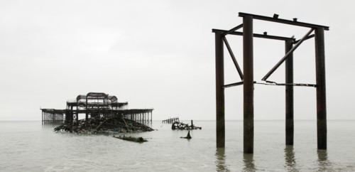 Ruined shell of the West Pier.