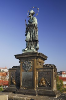 Charles Bridge - Statue of St John of Nepomuk.