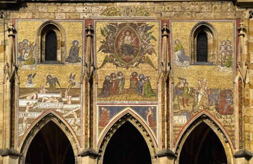 St Vitus Cathedral Golden Gate and Mosaic of the Last Judgement.