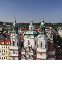 Old Town Square Church of St Nicholas from Old Town Hall Tower.