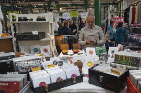 St Georges Market second hand record stall.