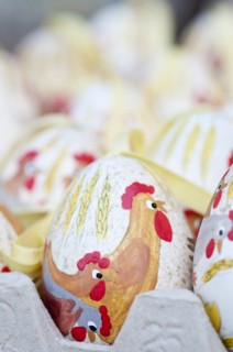 Hand painted and decorated egg shells to celebrate Easter at the Old Vienna Easter Market at the Freyung.