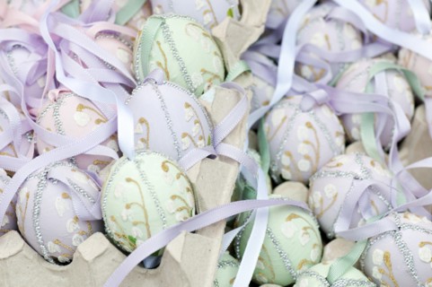 Hand painted and decorated egg shells to celebrate Easter at the Old Vienna Easter Market at the Freyung.