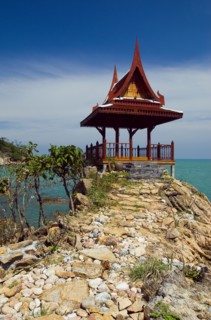 Thailand, Koh Samui, Choeng Mon Bay, Samui Peninsula Resort. Stone path leading up to Massage Spa