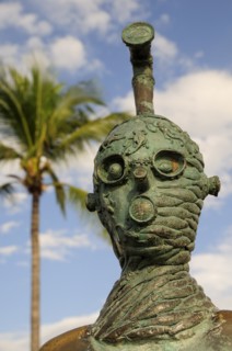 Mexico, Jalisco, Puerto Vallarta, Detail of sculpture La Rotunda del Mar by Alejandro Colunga on