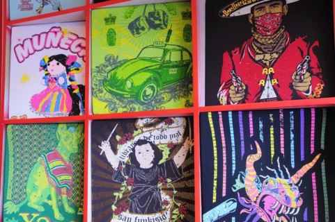 Mexico, Federal District, Mexico City, Condesa District Detail of display in shop selling