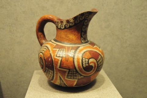 Mexico, Federal District, Mexico City, Museo Nacional de Antropologia Painted Mixteca ceramic jug