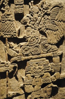Mexico, Federal District, Mexico City, Museo Nacional de Antropologia Detail of lintel 43 de