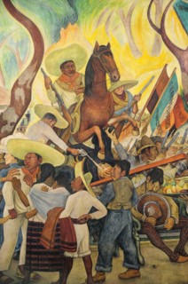 Mexico, Federal District, Mexico City, Detail of mural Dream of a Sunday Afternoon in the Alameda