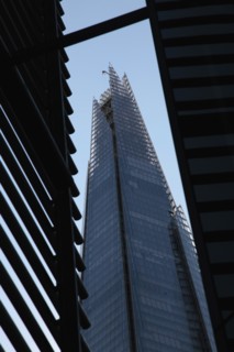 England, London, Southwark Southbank View toward the Shard Skyscraper deisgned by Renzo Piano in