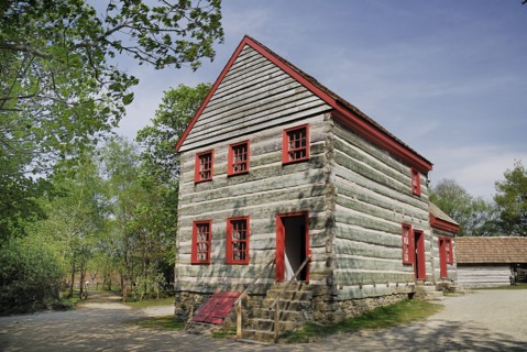Ireland, County Tyrone, Omagh, Ulster American Folk Park the Pennsylvania farmhouse. Photo : Hugh