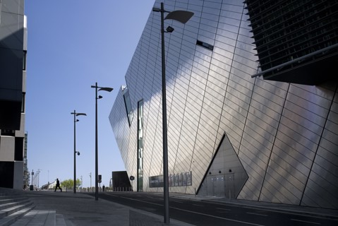 Ireland, County Dublin, Dublin City, Modern exterior of the Grand Canal Theatre. Photo : Hugh