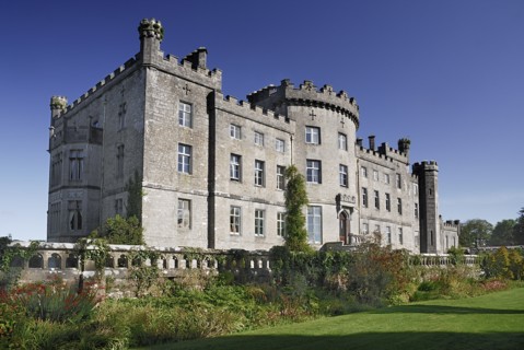 Ireland, County Sligo, Markree, Castle hotel angular view of the castle with section of the gardens
