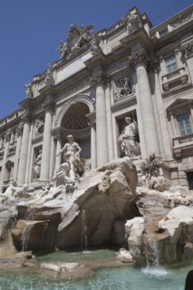 Italy, Lazio, Rome, Piazza di Trevi the baroque Trevi Fountain by Nicola Salvi 1762 against the