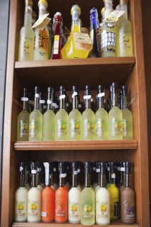 Italy, Lazio, Rome, Display of Limoncello. Photo : Bennett Dean