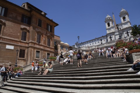 Italy, Lazio, Rome, Spanish Steps and the Church of Trinita dei Monti. Photo : Bennett Dean