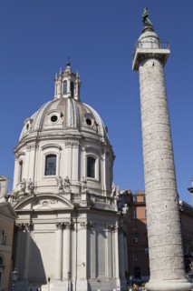 Italy, Lazio, Rome, Santissimo Nome di Maria al Foro Traiano & Trajans column. Photo : Bennett Dean