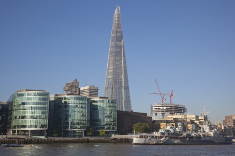 England, London, Southwark southbank The Shard skyscraper designed by Renzo Piano in the citys