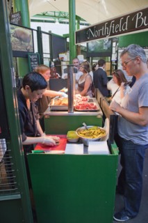 England, London, Borough Market Londons oldest fresh fruit and vegetable market stall selling salt