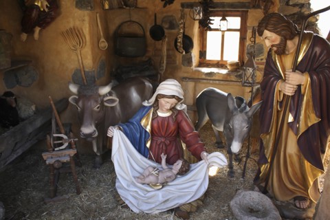 Spain, Canary Islands, Tenerife, El Monasterio Nativity Tableau. Photo : Barry Davies