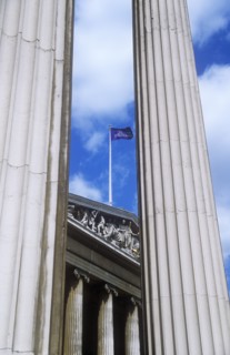 Education, Museums, General, The British Museum London. Part view of Classical Greek style portico